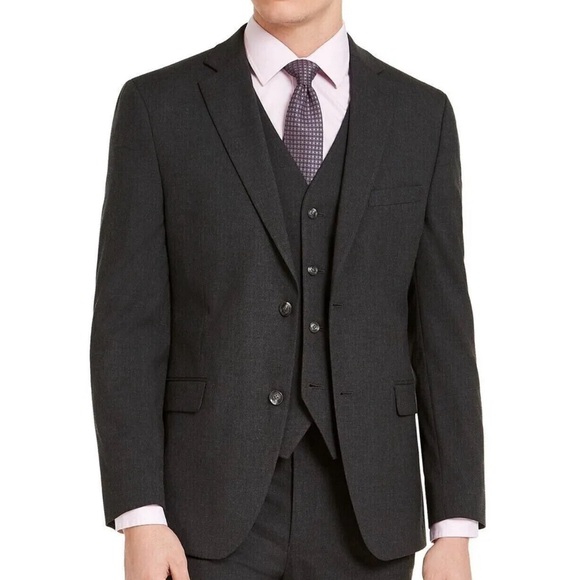 Alfani Men's Slim-Fit Stretch Solid Suit Jacket Charcoal Grey 42XL Blazer NewTag - Picture 1 of 12